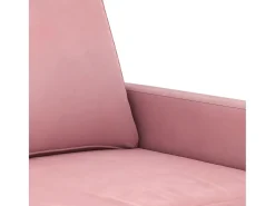 Sofá de 2 plazas terciopelo rosa 120 cm