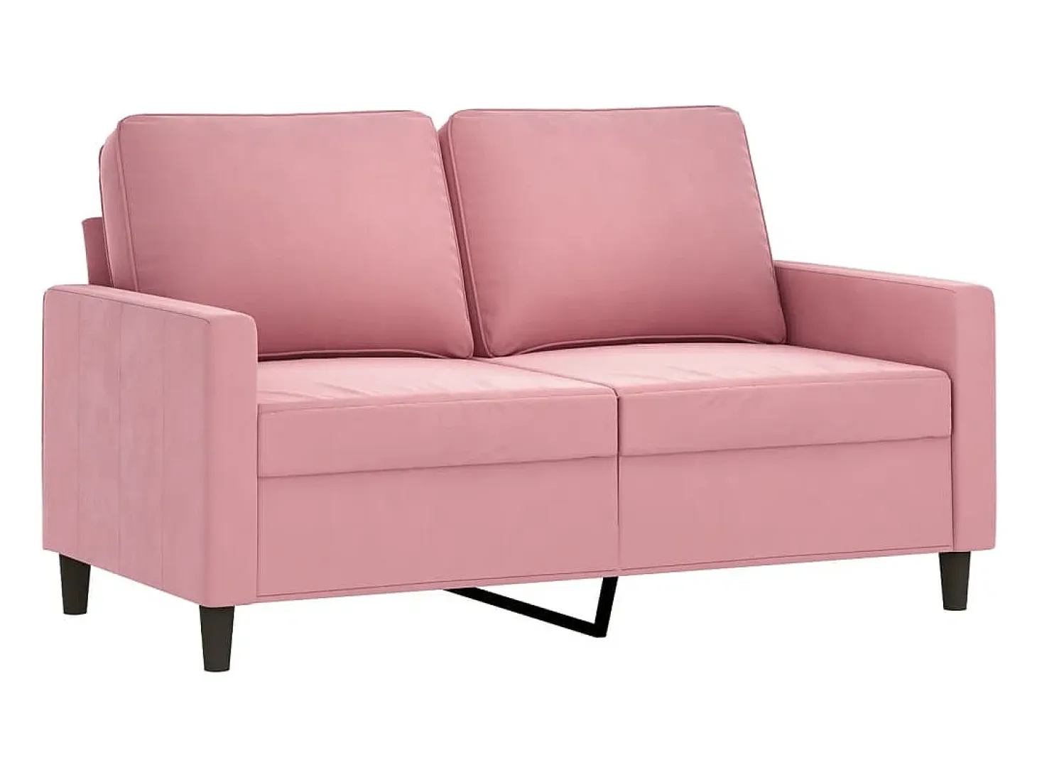 Sofá de 2 plazas terciopelo rosa 120 cm