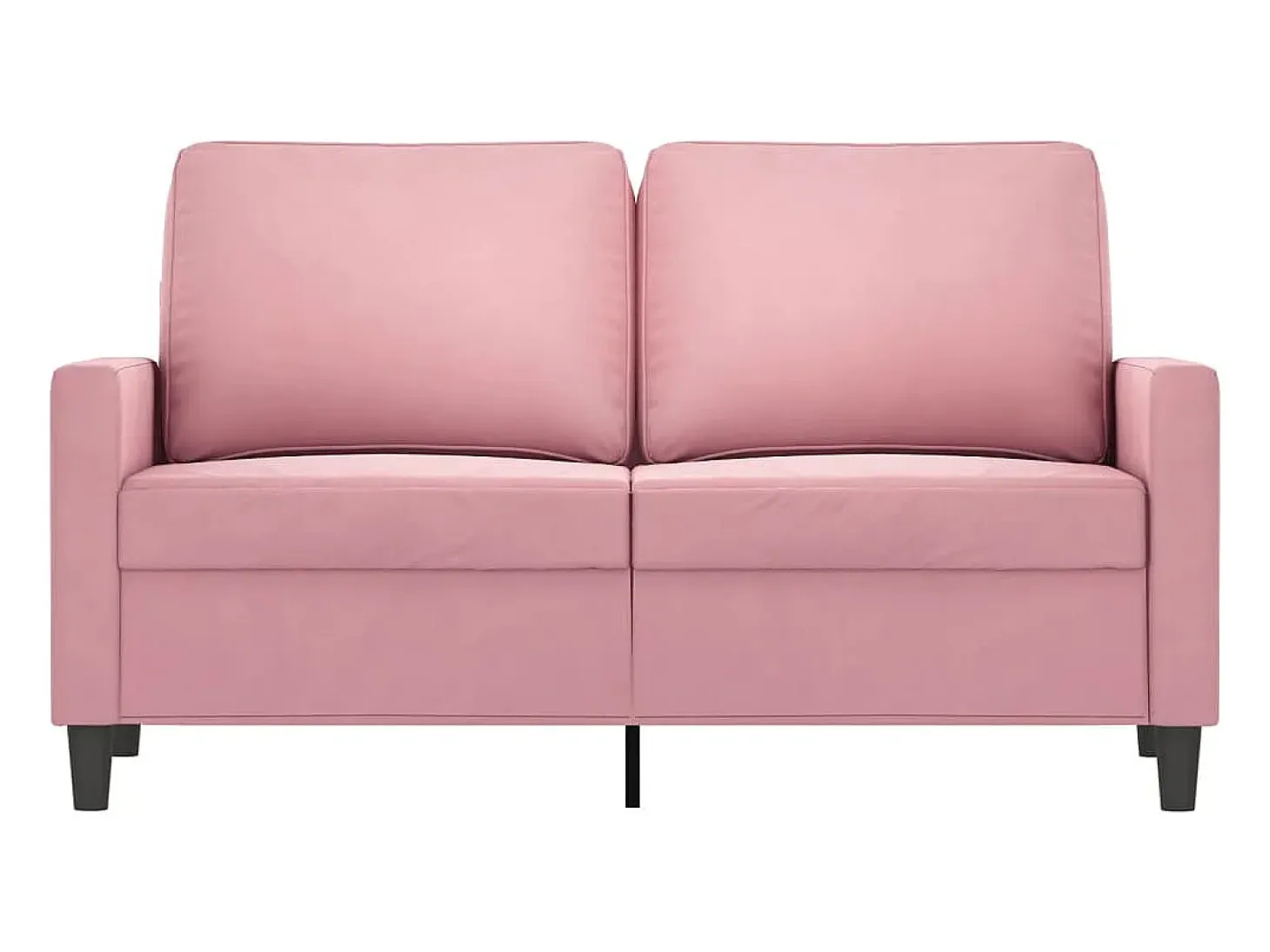 Sofá de 2 plazas terciopelo rosa 120 cm