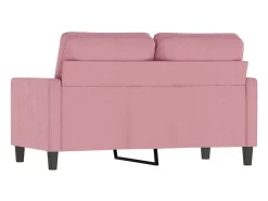 Sofá de 2 plazas terciopelo rosa 120 cm