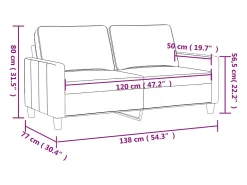 Sofá de 2 plazas terciopelo rosa 120 cm