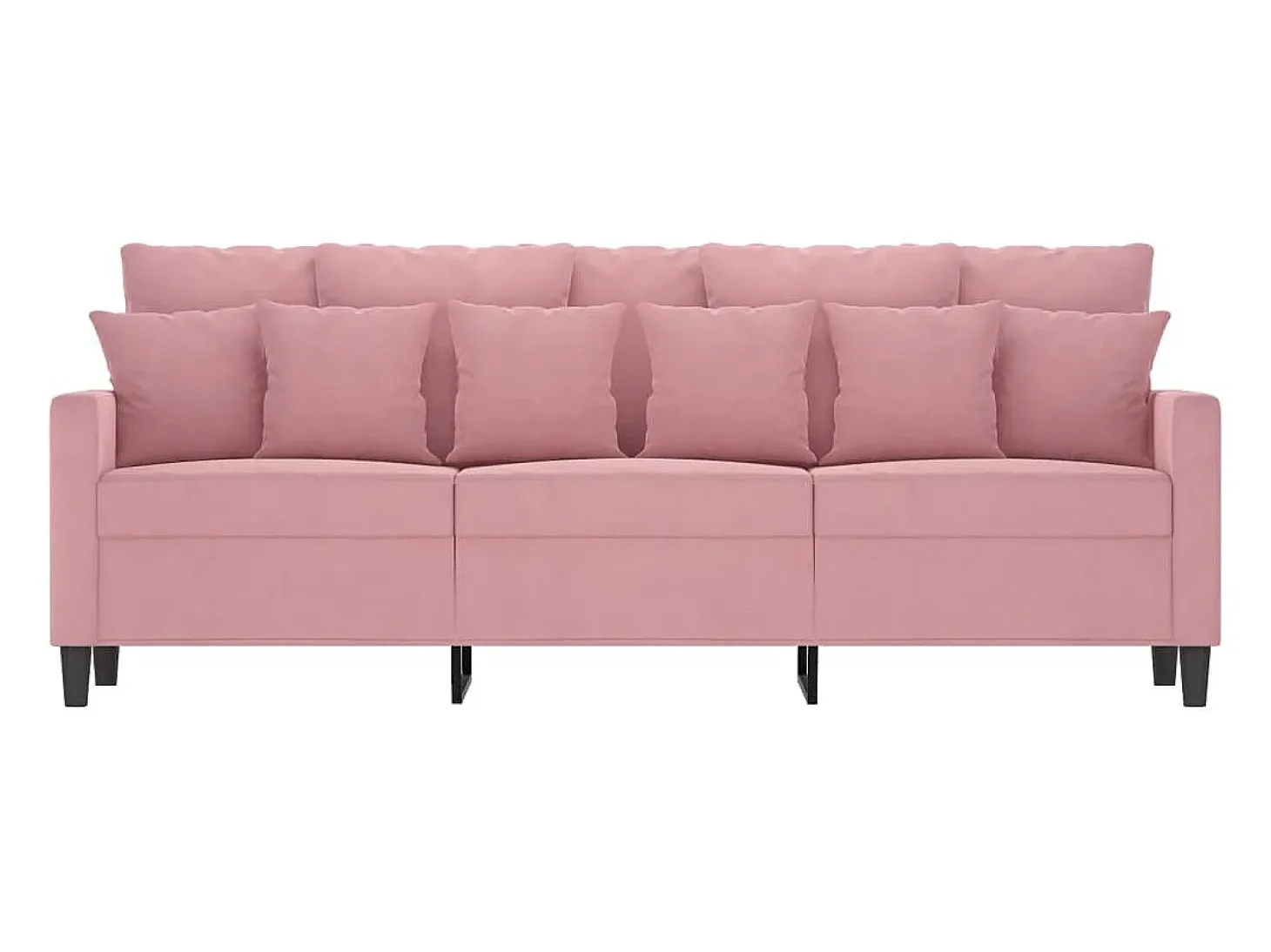 Sofá de 3 plazas terciopelo rosa 180 cm