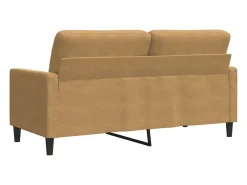 Sofá de 2 plazas terciopelo marrón 140 cm