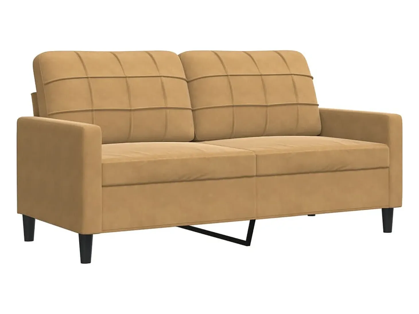 Sofá de 2 plazas terciopelo marrón 140 cm