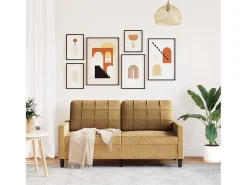 Sofá de 2 plazas terciopelo marrón 140 cm