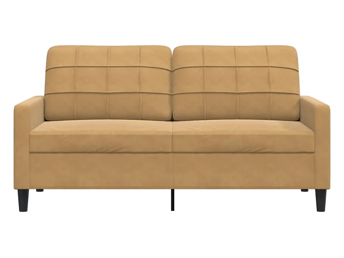 Sofá de 2 plazas terciopelo marrón 140 cm