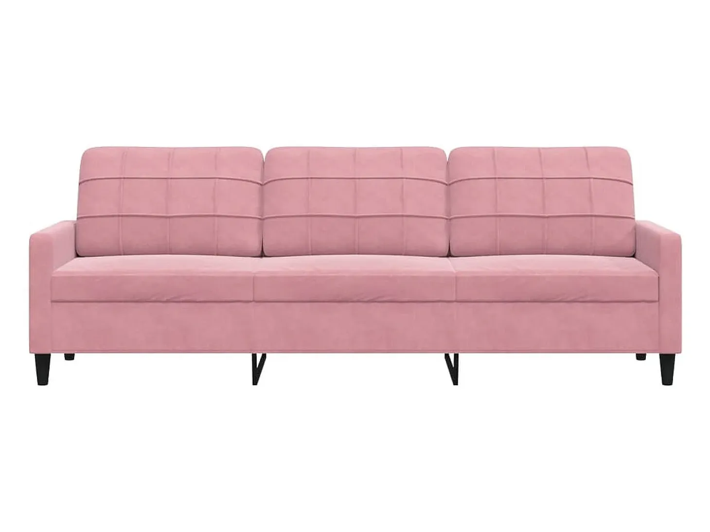Sofá de 3 plazas terciopelo rosa 210 cm