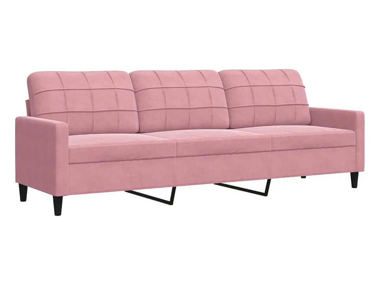 Sofá de 3 plazas terciopelo rosa 210 cm