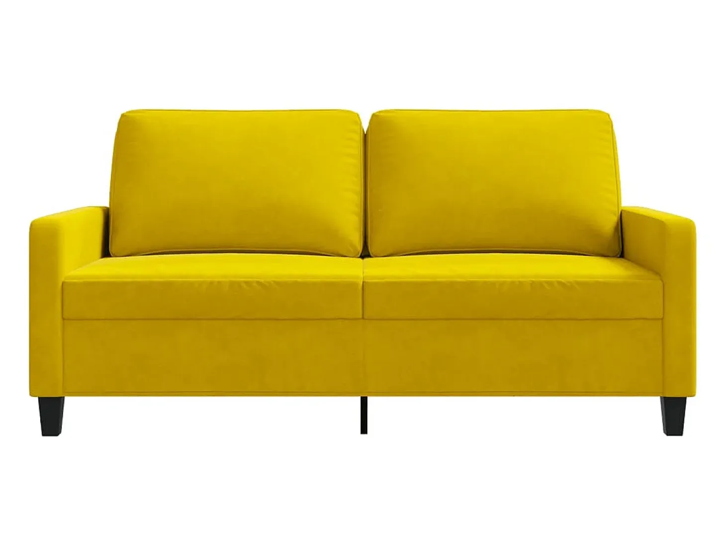 Sofá de 2 plazas terciopelo amarillo 140 cm
