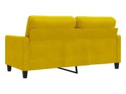 Sofá de 2 plazas terciopelo amarillo 140 cm