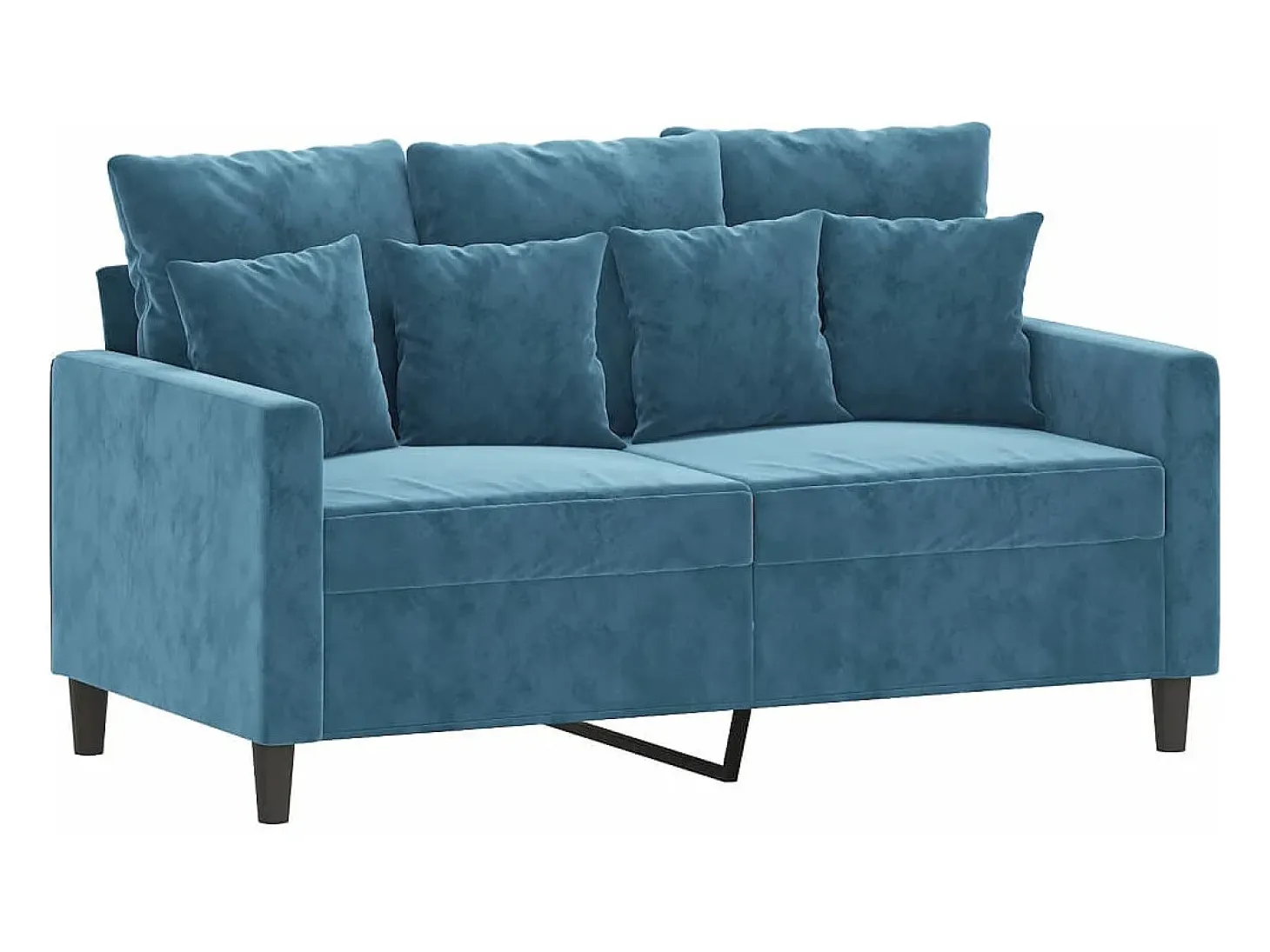 Sofá de 2 plazas terciopelo azul 120 cm