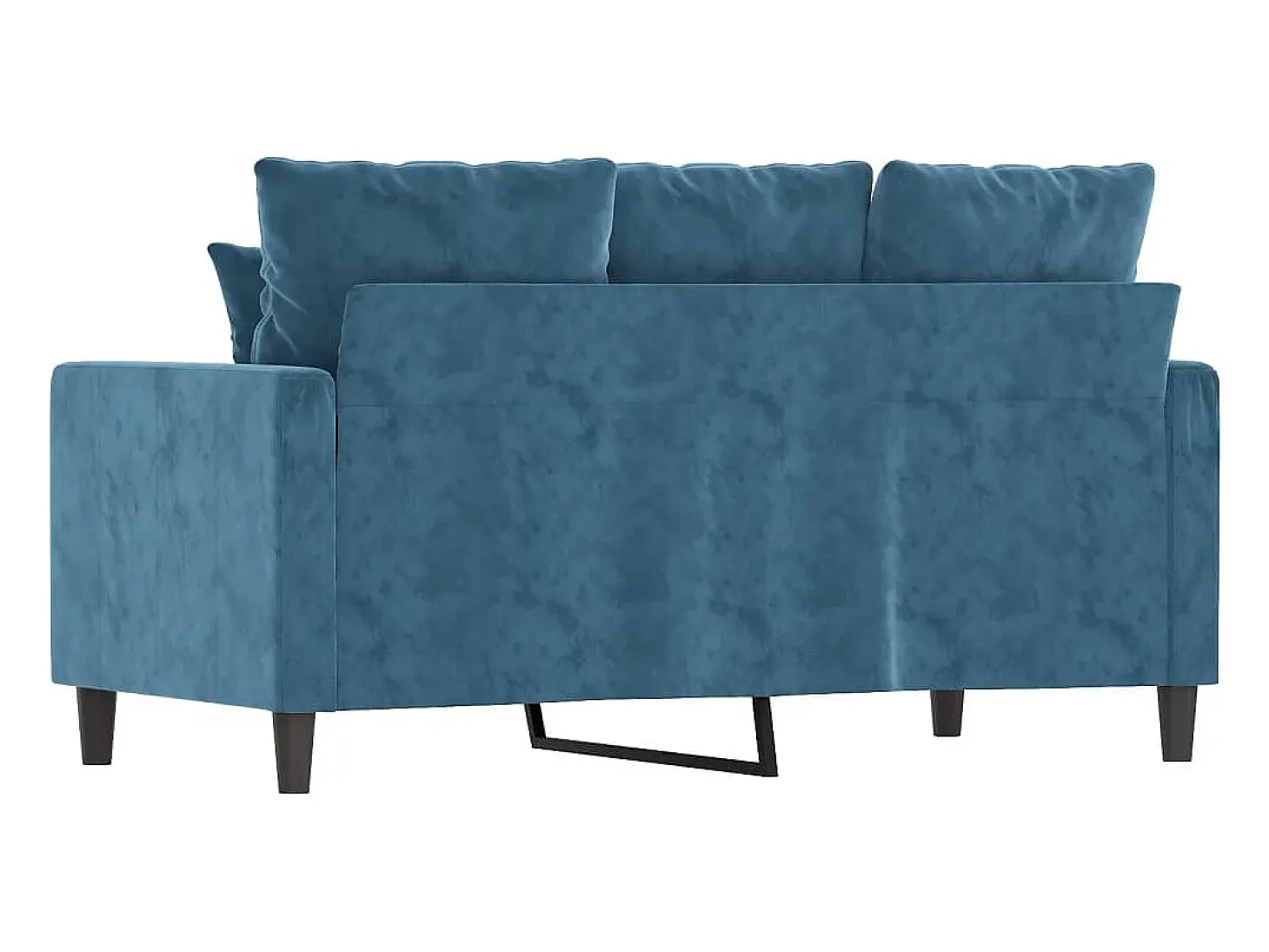 Sofá de 2 plazas terciopelo azul 120 cm