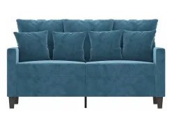 Sofá de 2 plazas terciopelo azul 120 cm