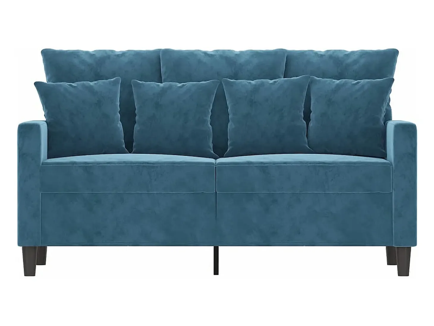Sofá de 2 plazas terciopelo azul 120 cm
