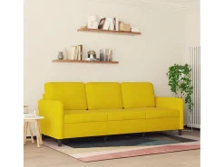 Sofá de 3 plazas terciopelo amarillo 180 cm
