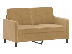 Sofá de 2 plazas terciopelo marrón 120 cm