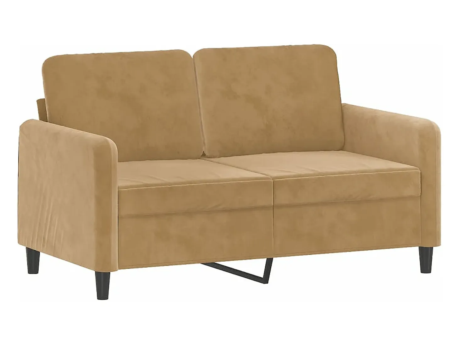 Sofá de 2 plazas terciopelo marrón 120 cm