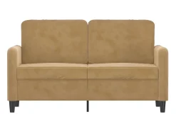 Sofá de 2 plazas terciopelo marrón 120 cm
