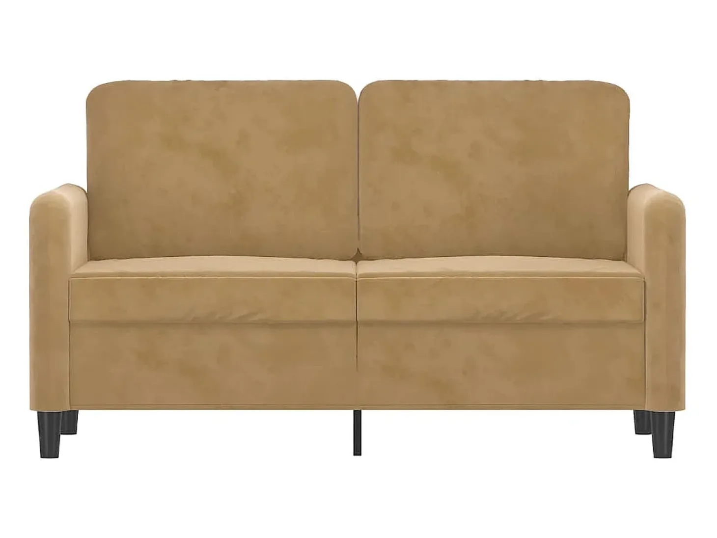 Sofá de 2 plazas terciopelo marrón 120 cm