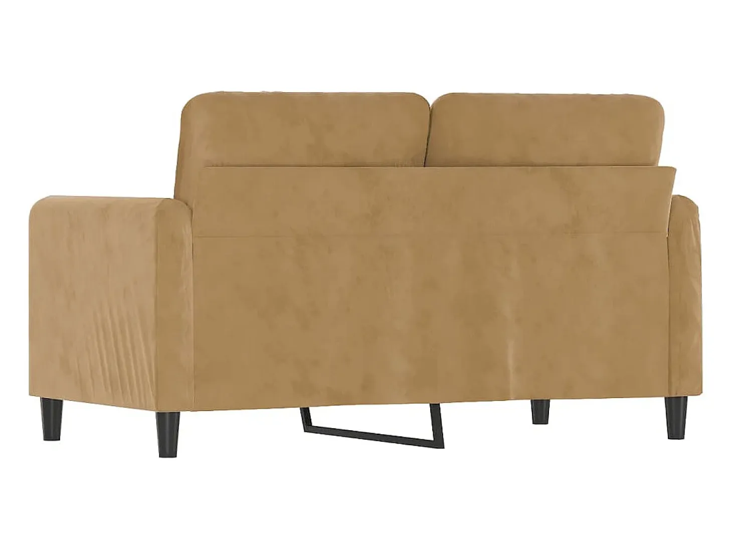 Sofá de 2 plazas terciopelo marrón 120 cm