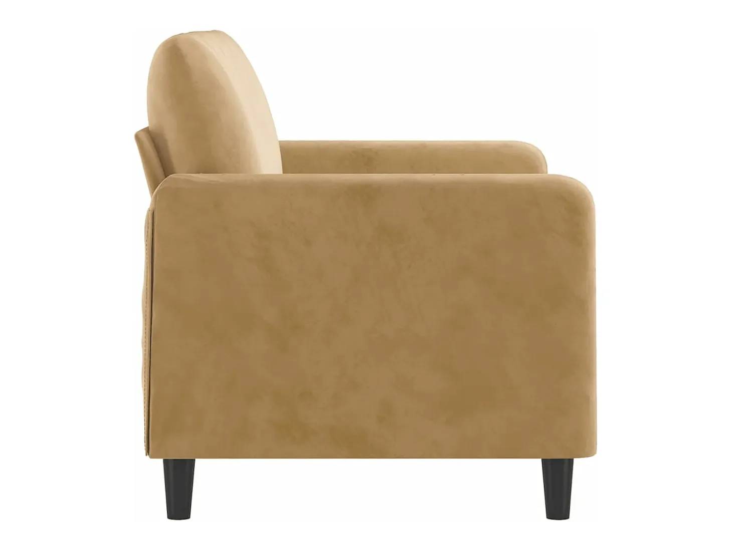 Sofá de 2 plazas terciopelo marrón 120 cm