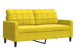 Sofá de 2 plazas terciopelo amarillo 140 cm