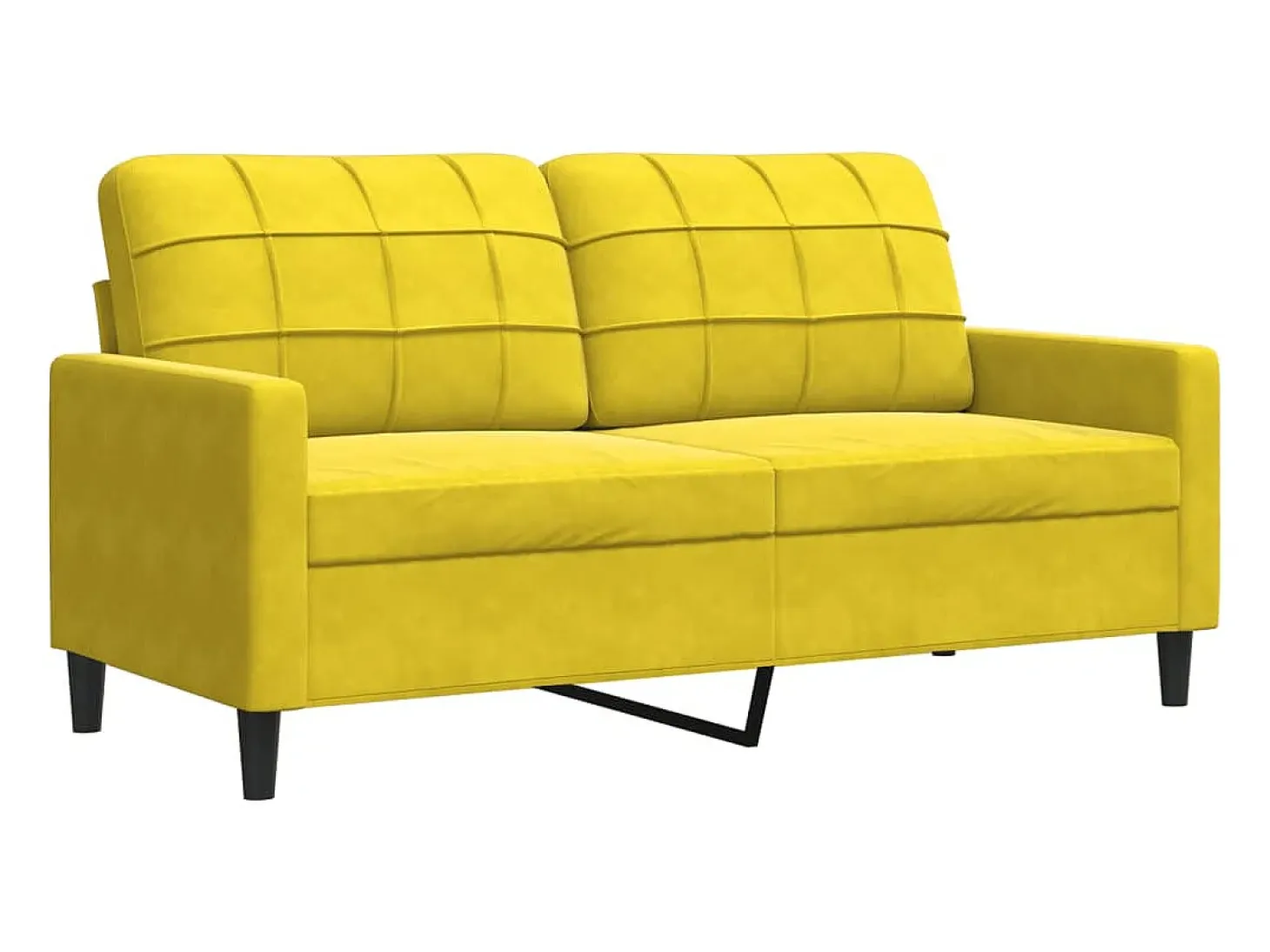 Sofá de 2 plazas terciopelo amarillo 140 cm