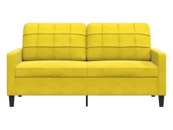 Sofá de 2 plazas terciopelo amarillo 140 cm