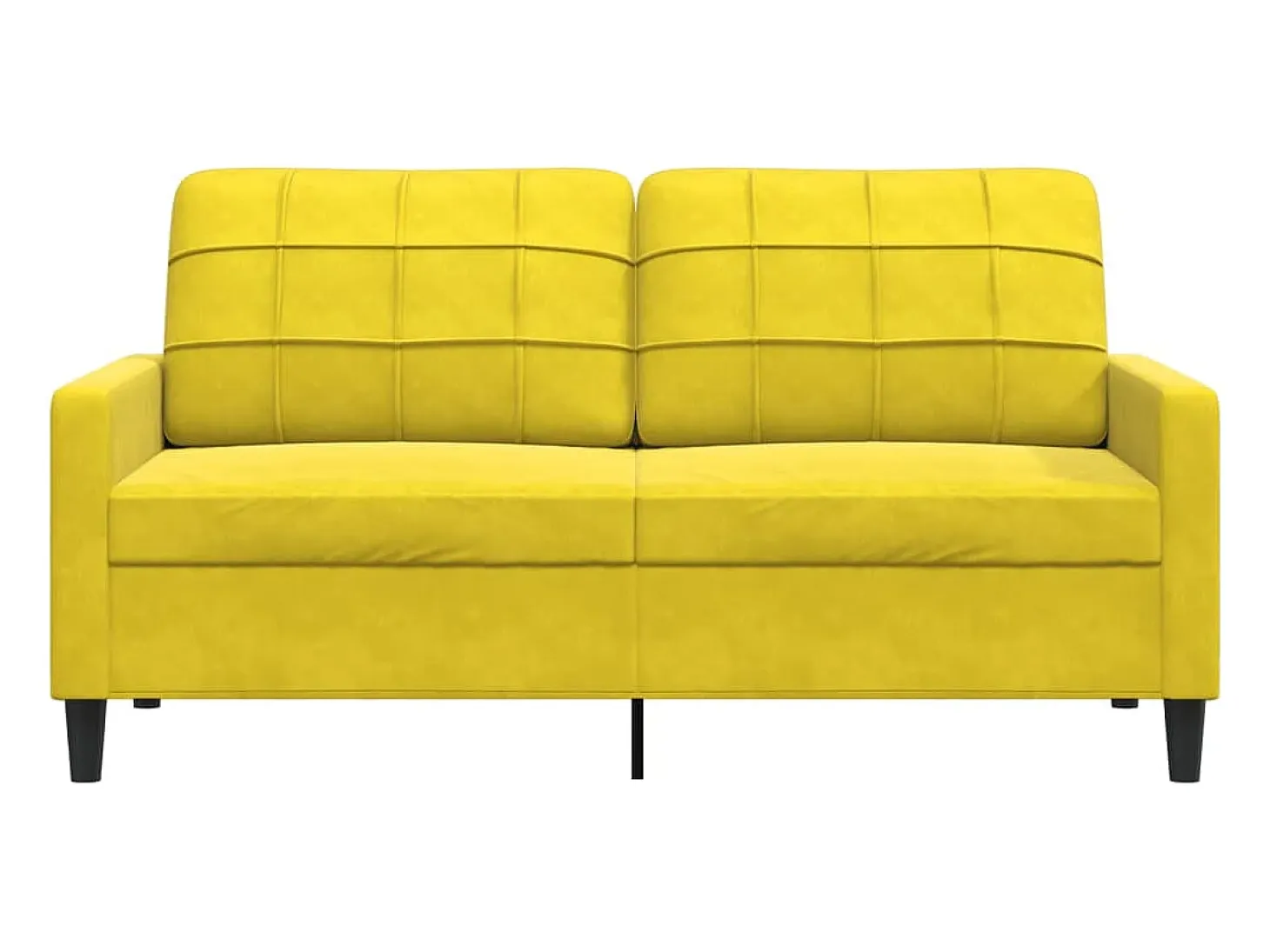 Sofá de 2 plazas terciopelo amarillo 140 cm