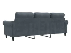 Sofá de 3 plazas terciopelo gris oscuro 180 cm