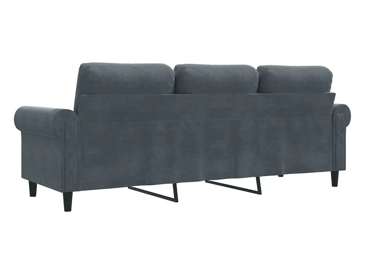 Sofá de 3 plazas terciopelo gris oscuro 180 cm