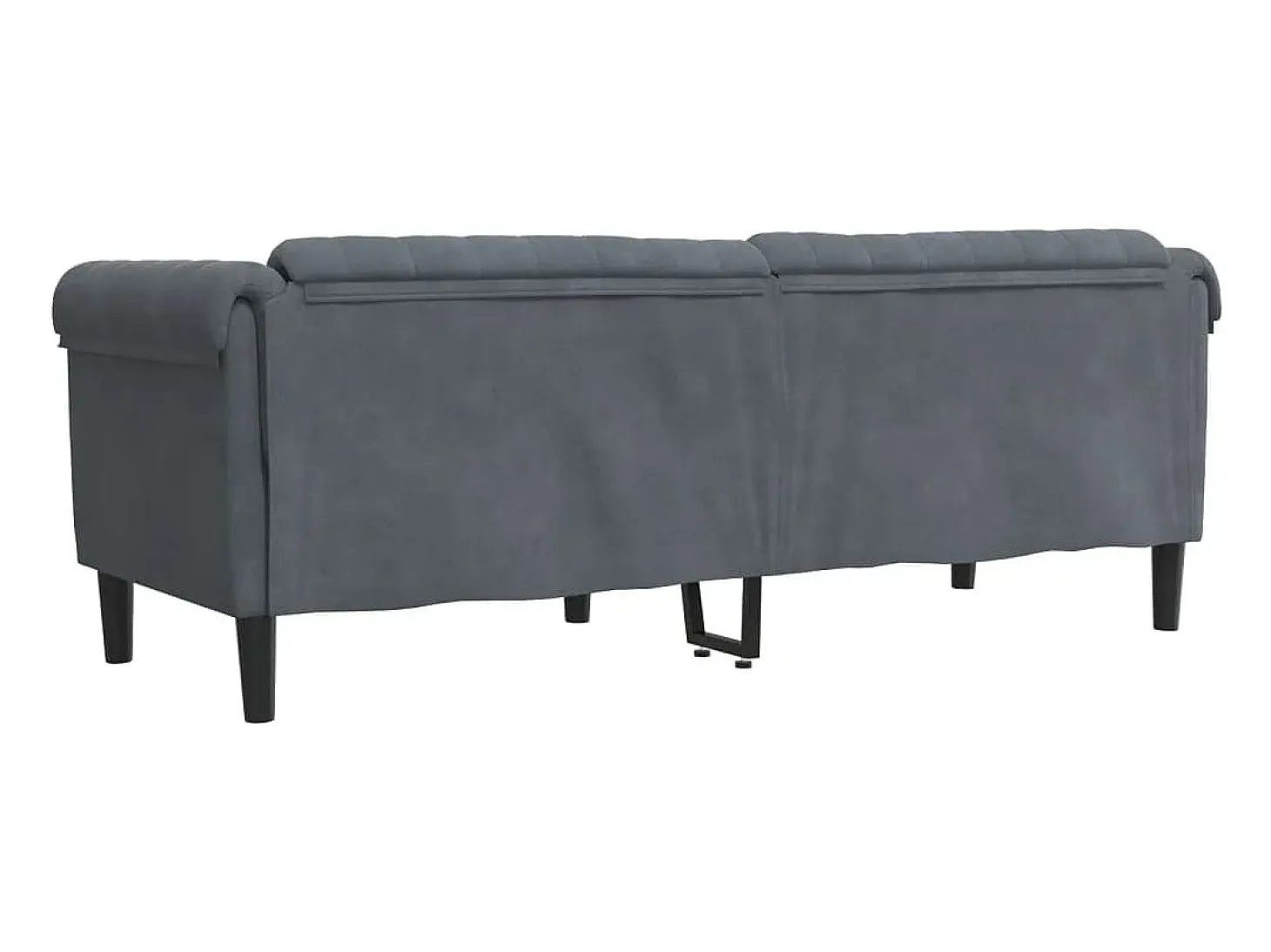 Sofá de 3 plazas terciopelo gris oscuro