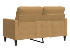 Sofá de 2 plazas terciopelo marrón 120 cm