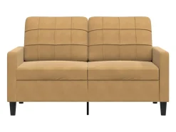 Sofá de 2 plazas terciopelo marrón 120 cm