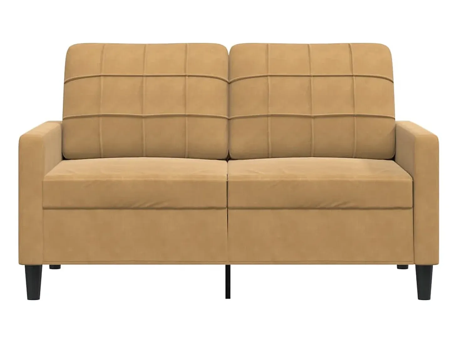 Sofá de 2 plazas terciopelo marrón 120 cm