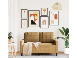 Sofá de 2 plazas terciopelo marrón 120 cm