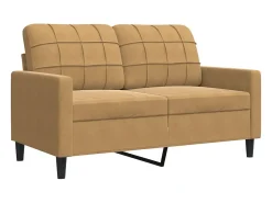 Sofá de 2 plazas terciopelo marrón 120 cm