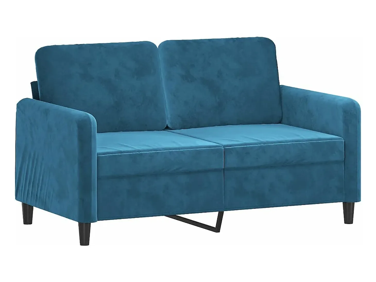Sofá de 2 plazas terciopelo azul 120 cm