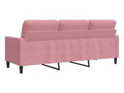 Sofá de 3 plazas terciopelo rosa 180 cm