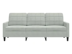 Sofá de 3 plazas terciopelo gris claro 180 cm