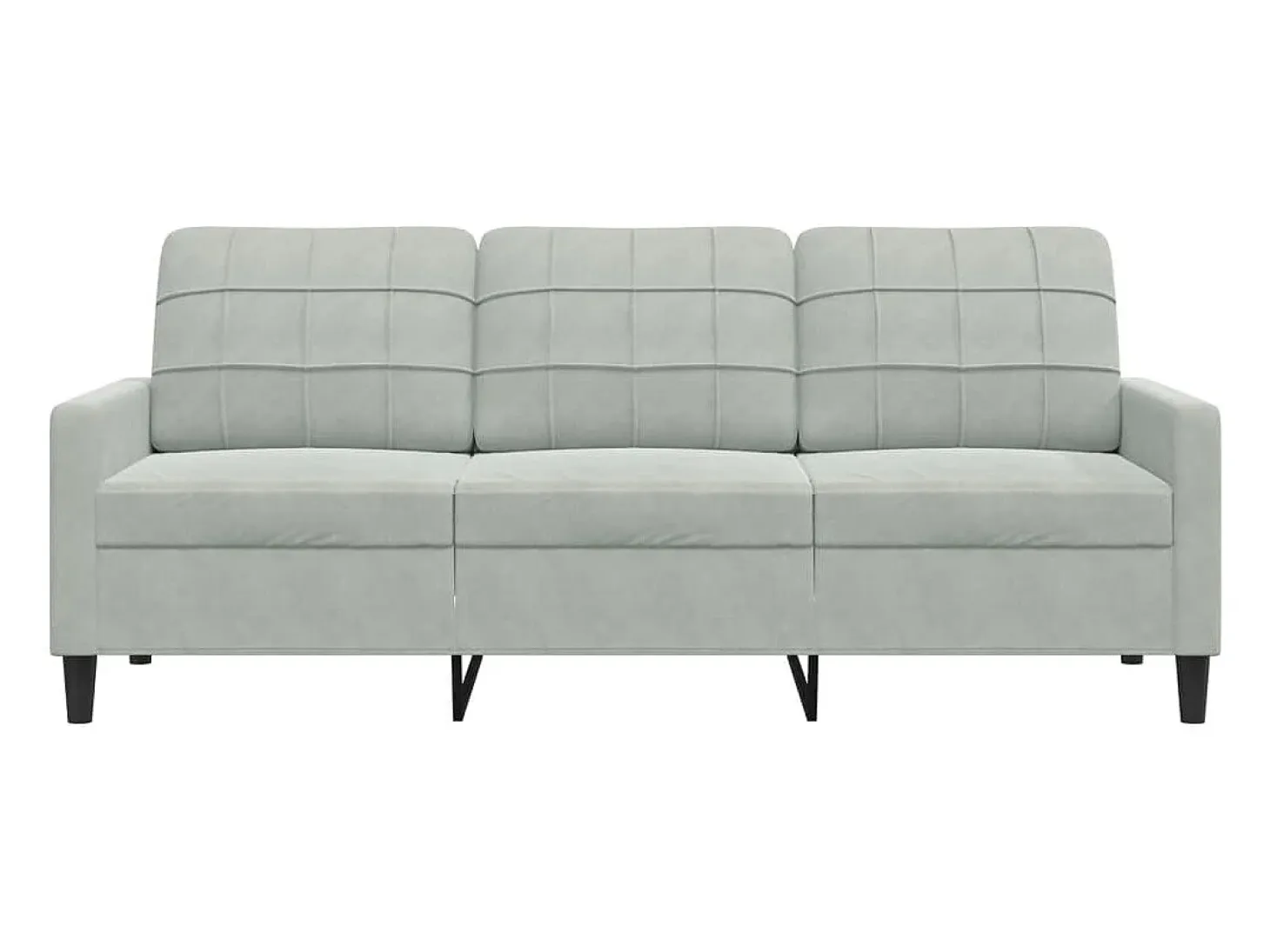 Sofá de 3 plazas terciopelo gris claro 180 cm