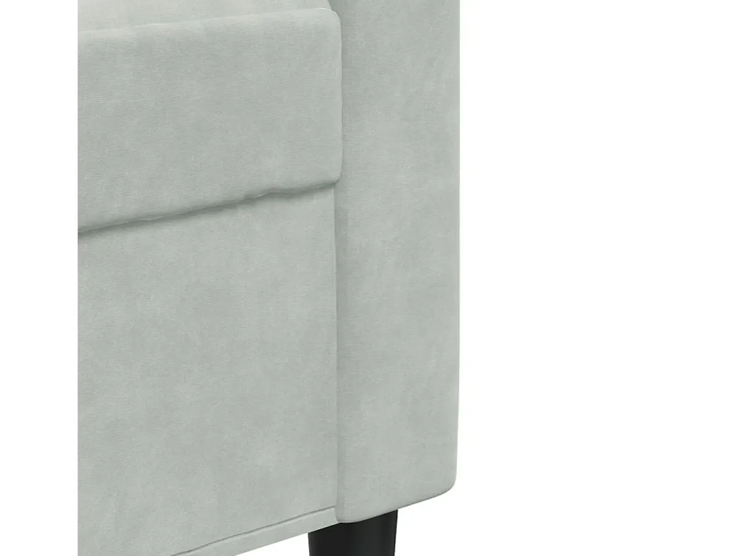Sofá de 3 plazas terciopelo gris claro 180 cm