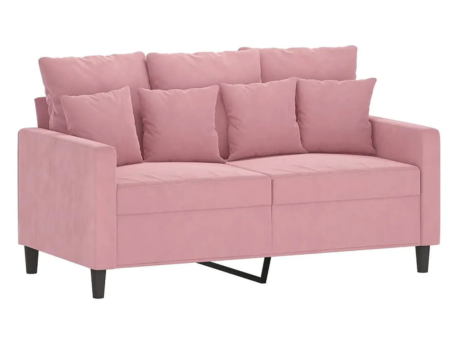 Sofá de 2 plazas terciopelo rosa 120 cm ES454698
