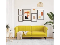 Sofá de 2 plazas terciopelo amarillo