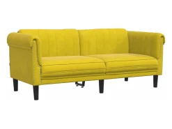 Sofá de 2 plazas terciopelo amarillo