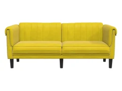 Sofá de 2 plazas terciopelo amarillo