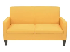 Sofá de 2 plazas 135x65x76 cm amarillo PWFG41577