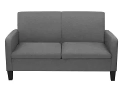 Sofá de 2 plazas 135x65x76 cm gris oscuro PWFG39820