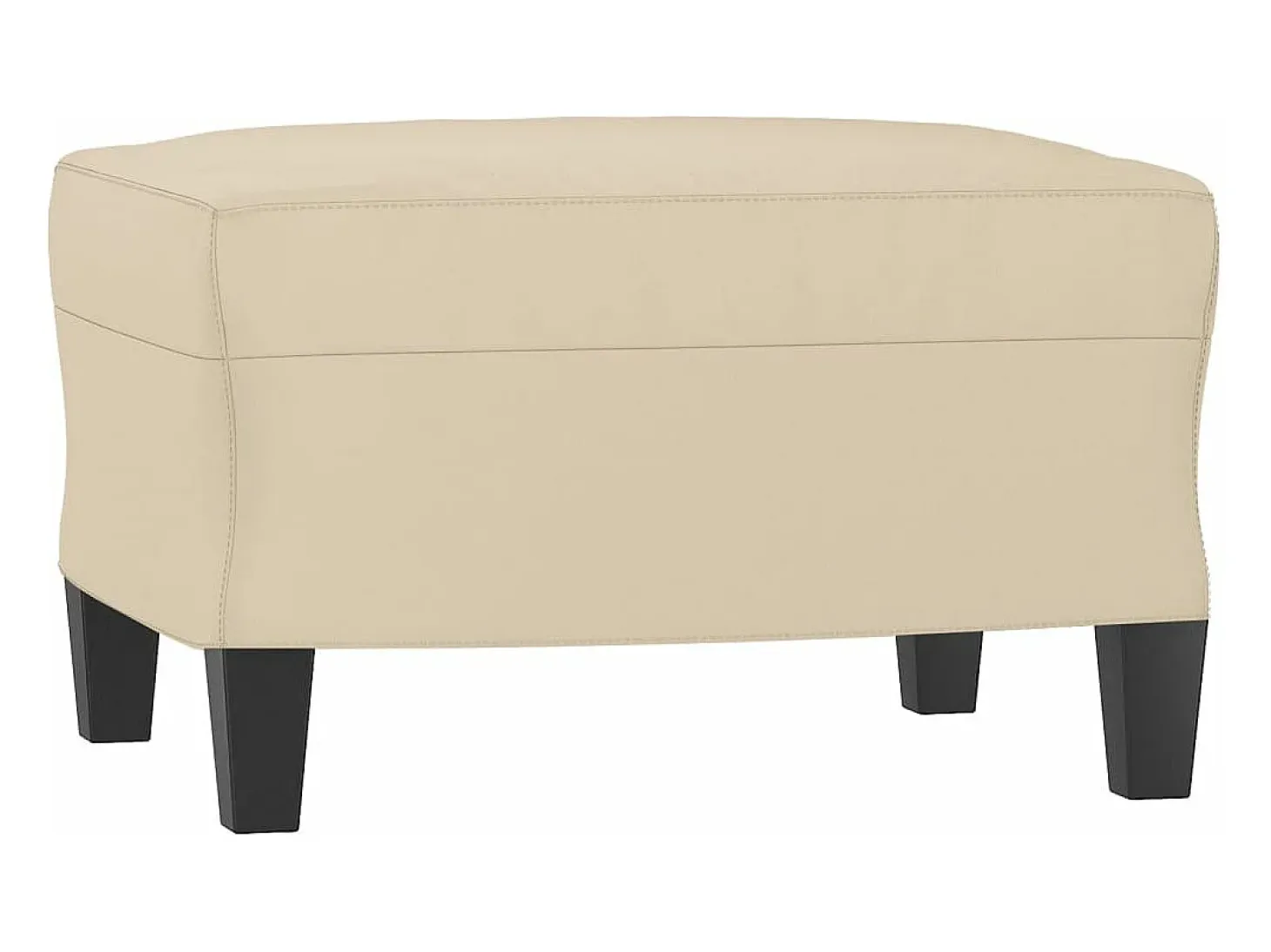 Sofá de 3 plazas y taburete tela microfibra crema 180 cm