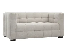 Sofá de diseño de 2 plazas en tejido efecto terciopelo texturizado beige CORTO